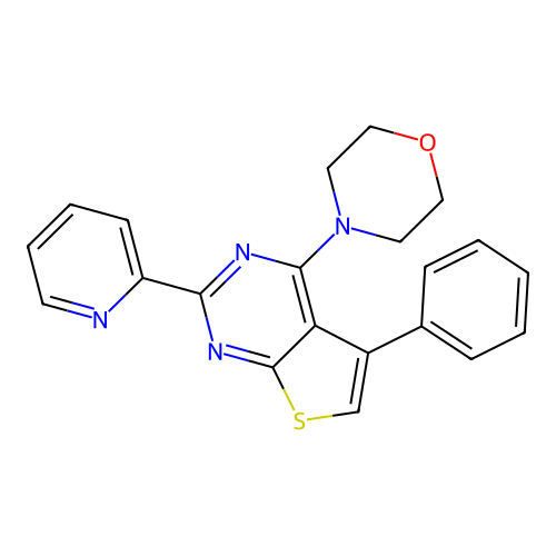 4-(4-Morpholinyl)-5-phenyl-2-(2-pyridinyl)thieno[2,3-d]pyrimidine structure