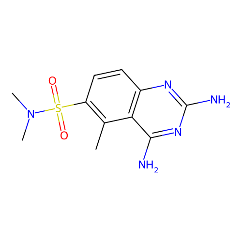 2,4-Diamino-N,N,5-trimethyl-6-quinolinesulfonamide structure