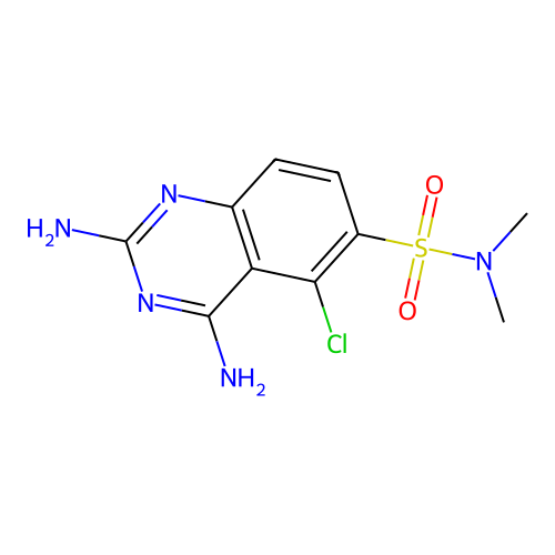 2,4-Diamino-5-chloro-quinazoline-6-sulfonic acid dimethylamide structure