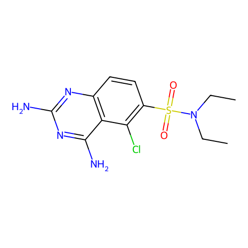 2,4-Diamino-5-chloro-quinazoline-6-sulfonic acid diethylamide structure