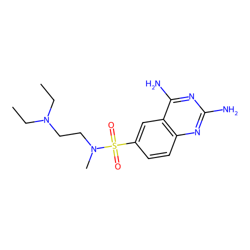 2,4-Diamino-quinazoline-6-sulfonic acid (2-diethylamino-ethyl)-methyl-amide structure
