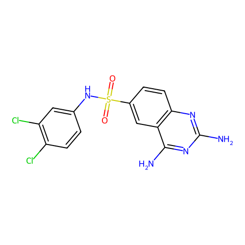 2,4-Diamino-quinazoline-6-sulfonic acid (3,4-dichloro-phenyl)-amide structure