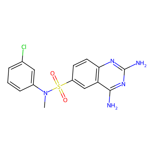 2,4-Diamino-quinazoline-6-sulfonic acid (3-chloro-phenyl)-methyl-amide structure