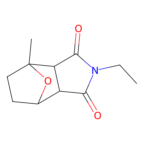 Exo-4,7-epoxy-2-ethyl-7-methyl-2,3,3A,4567,7A-octahydro-1H-isoindole-1,3-dione structure