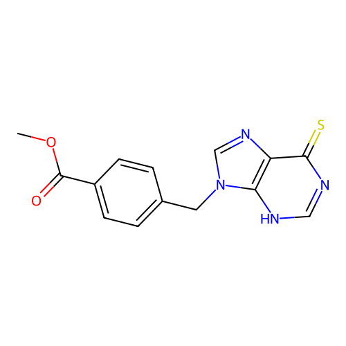 methyl 4-[(6-sulfanylidene-3H-purin-9-yl)methyl]benzoate structure