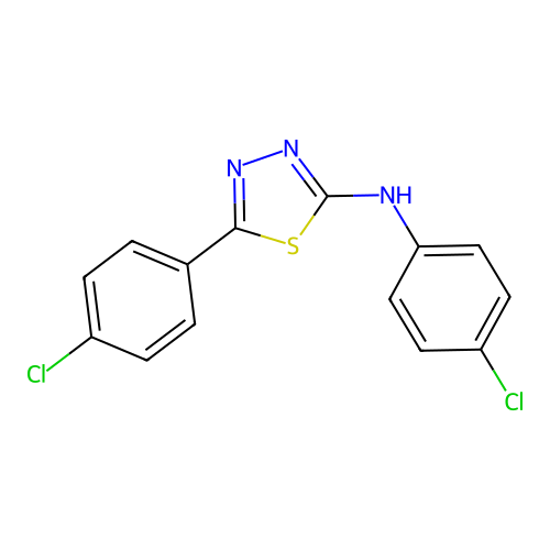 1,3,4-Thiadiazol-2-amine, N,5-bis(4-chlorophenyl)- structure