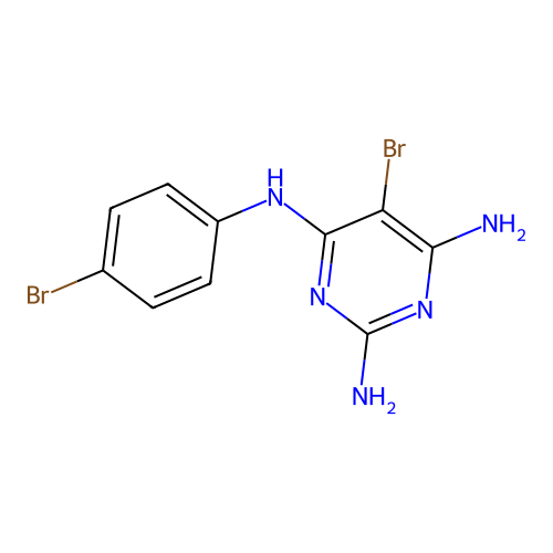 5-bromo-4-N-(4-bromophenyl)pyrimidine-2,4,6-triamine structure