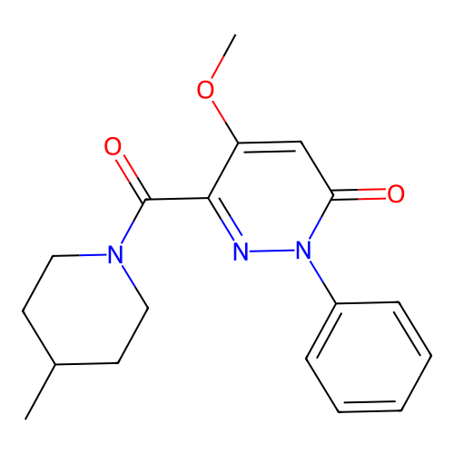 5-Methoxy-6-(4-methylpiperidine-1-carbonyl)-2-phenylpyridazin-3-one structure