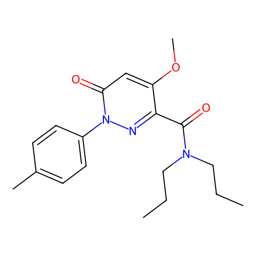 4-methoxy-1-(4-methylphenyl)-6-oxo-N,N-dipropylpyridazine-3-carboxamide structure