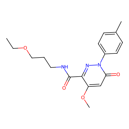 N-(3-ethoxypropyl)-4-methoxy-1-(4-methylphenyl)-6-oxopyridazine-3-carboxamide structure