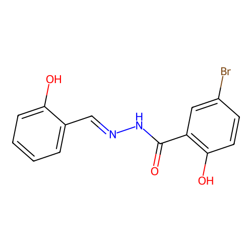 5-bromo-2-hydroxy-N-[(2-hydroxyphenyl)methylideneamino]benzamide structure