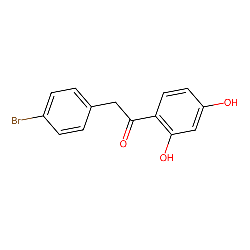 2-(4-Bromophenyl)-1-(2,4-dihydroxyphenyl)ethanone structure