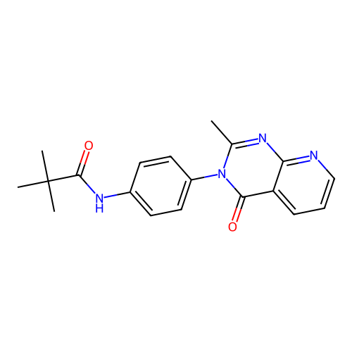 N-(4-(2-methyl-4-oxopyrido[2,3-d]pyrimidin-3(4H)-yl)phenyl)pivalamide structure