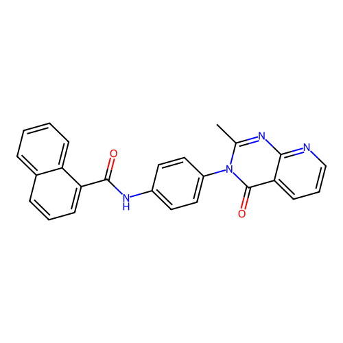 N-[4-(2-methyl-4-oxopyrido[2,3-d]pyrimidin-3-yl)phenyl]naphthalene-1-carboxamide structure