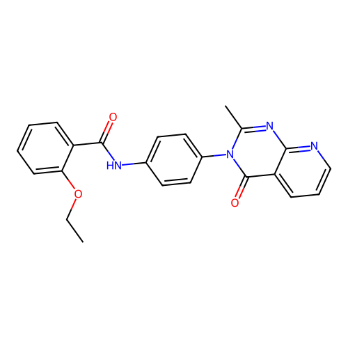 2-ethoxy-N-[4-(2-methyl-4-oxopyrido[2,3-d]pyrimidin-3-yl)phenyl]benzamide structure