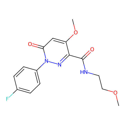 1-(4-fluorophenyl)-4-methoxy-N-(2-methoxyethyl)-6-oxo-1,6-dihydropyridazine-3-carboxamide structure