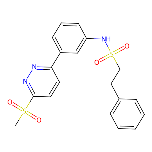 N-[3-(6-methylsulfonylpyridazin-3-yl)phenyl]-2-phenylethanesulfonamide structure