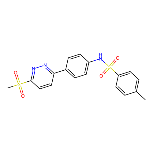 4-methyl-N-[4-(6-methylsulfonylpyridazin-3-yl)phenyl]benzenesulfonamide structure