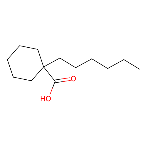 1-Hexylcyclohexanecarboxylic acid structure