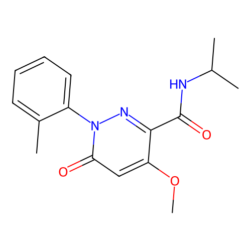 4-methoxy-1-(2-methylphenyl)-6-oxo-N-propan-2-ylpyridazine-3-carboxamide structure