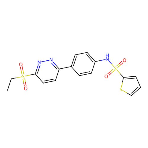 N-[4-(6-ethylsulfonylpyridazin-3-yl)phenyl]thiophene-2-sulfonamide structure