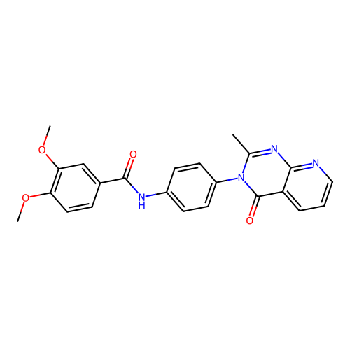 3,4-dimethoxy-N-[4-(2-methyl-4-oxopyrido[2,3-d]pyrimidin-3-yl)phenyl]benzamide structure