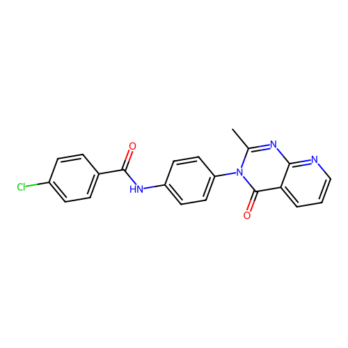 4-chloro-N-(4-(2-methyl-4-oxopyrido[2,3-d]pyrimidin-3(4H)-yl)phenyl)benzamide structure