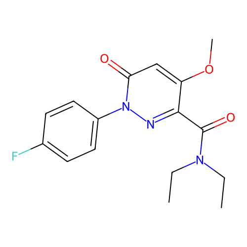 N,N-diethyl-1-(4-fluorophenyl)-4-methoxy-6-oxo-1,6-dihydropyridazine-3-carboxamide structure