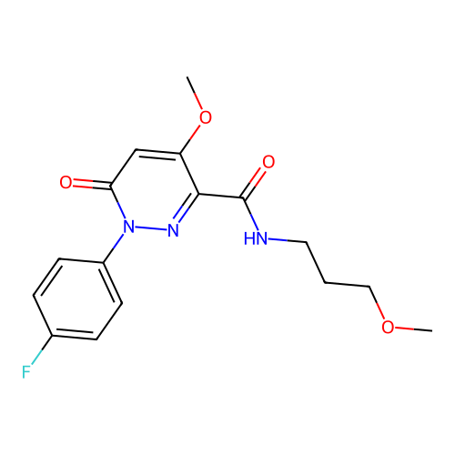 1-(4-fluorophenyl)-4-methoxy-N-(3-methoxypropyl)-6-oxo-1,6-dihydropyridazine-3-carboxamide structure