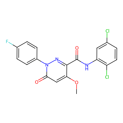 N-(2,5-dichlorophenyl)-1-(4-fluorophenyl)-4-methoxy-6-oxo-1,6-dihydropyridazine-3-carboxamide structure