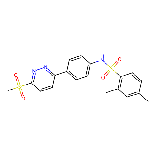 2,4-dimethyl-N-[4-(6-methylsulfonylpyridazin-3-yl)phenyl]benzenesulfonamide structure