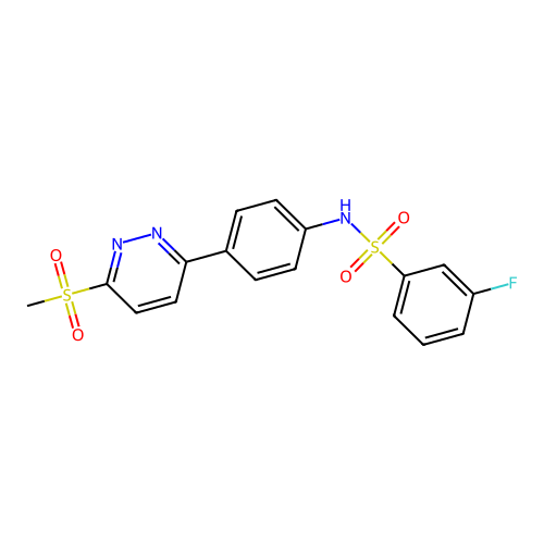 3-fluoro-N-[4-(6-methylsulfonylpyridazin-3-yl)phenyl]benzenesulfonamide structure