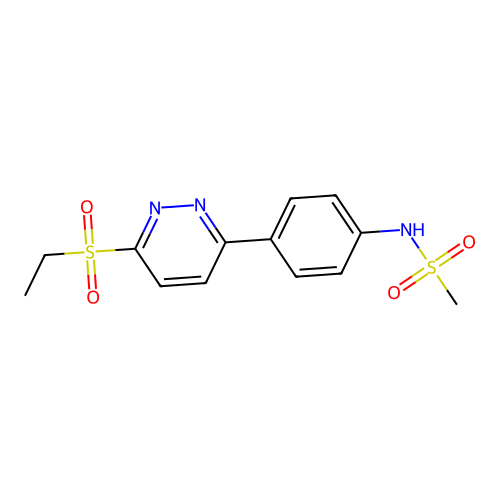 N-[4-(6-ethylsulfonylpyridazin-3-yl)phenyl]methanesulfonamide structure