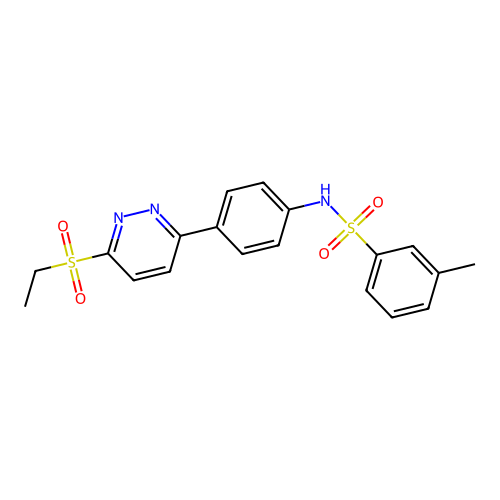 N-[4-(6-ethylsulfonylpyridazin-3-yl)phenyl]-3-methylbenzenesulfonamide structure