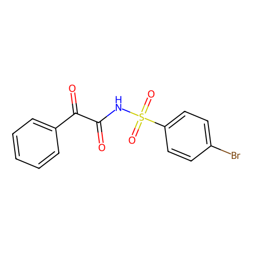 N-(4-bromophenyl)sulfonyl-2-oxo-2-phenylacetamide structure