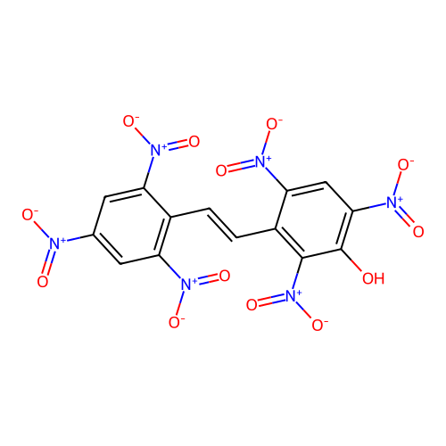 2,4,6-Trinitro-3-[2-(2,4,6-trinitrophenyl)ethenyl]phenol structure