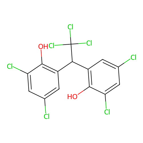 2,2'-(2,2,2-Trichloroethane-1,1-diyl)bis(4,6-dichlorophenol) structure