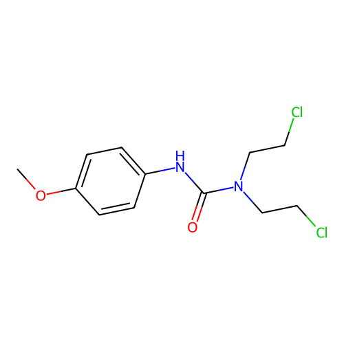 N,N-Bis(2-chloroethyl)-N'-(4-methoxyphenyl)urea structure