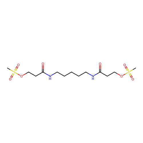3-methylsulfonyloxy-N-[5-(3-methylsulfonyloxypropanoylamino)pentyl]propanamide structure