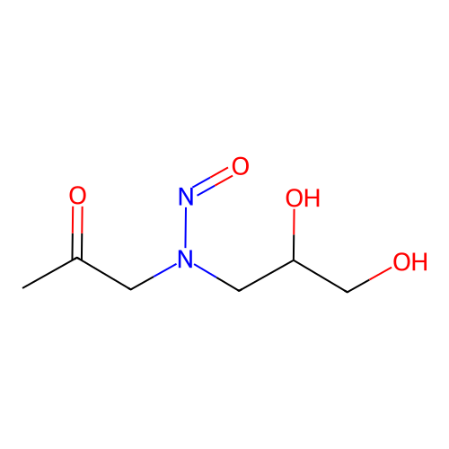Nitroso-2,3-dihydroxypropyl-2-oxopropylamine structure