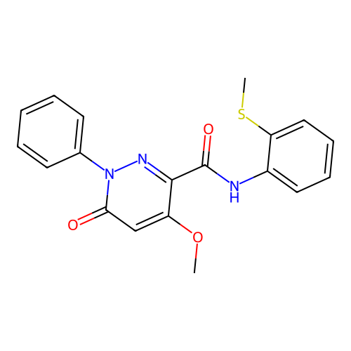 4-methoxy-N-(2-methylsulfanylphenyl)-6-oxo-1-phenylpyridazine-3-carboxamide structure
