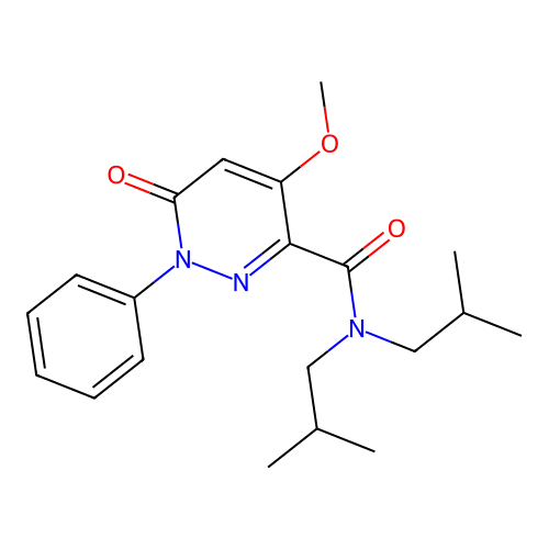 4-methoxy-N,N-bis(2-methylpropyl)-6-oxo-1-phenylpyridazine-3-carboxamide structure