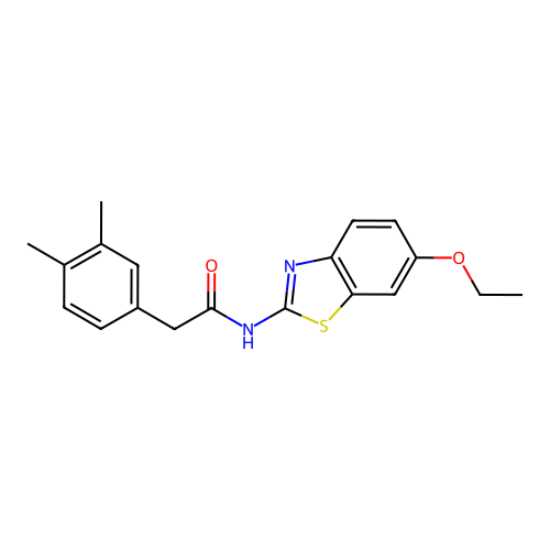 2-(3,4-dimethylphenyl)-N-(6-ethoxy-1,3-benzothiazol-2-yl)acetamide structure