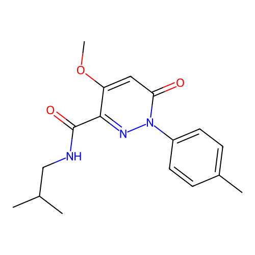 4-methoxy-1-(4-methylphenyl)-N-(2-methylpropyl)-6-oxopyridazine-3-carboxamide structure