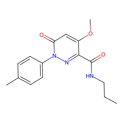 4-methoxy-6-oxo-N-propyl-1-(p-tolyl)-1,6-dihydropyridazine-3-carboxamide structure