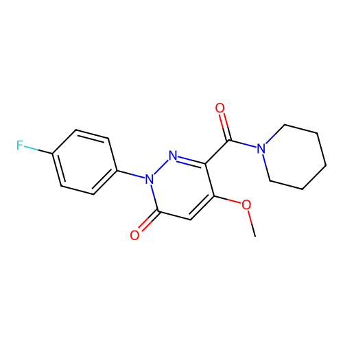 2-(4-Fluorophenyl)-5-methoxy-6-(piperidine-1-carbonyl)pyridazin-3-one structure