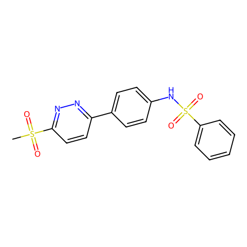 N-[4-(6-methylsulfonylpyridazin-3-yl)phenyl]benzenesulfonamide structure