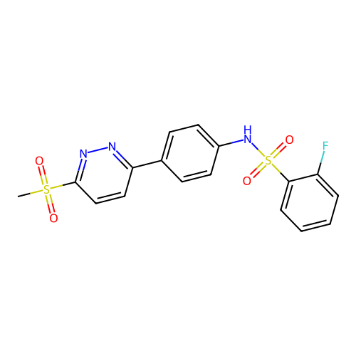 2-fluoro-N-[4-(6-methylsulfonylpyridazin-3-yl)phenyl]benzenesulfonamide structure