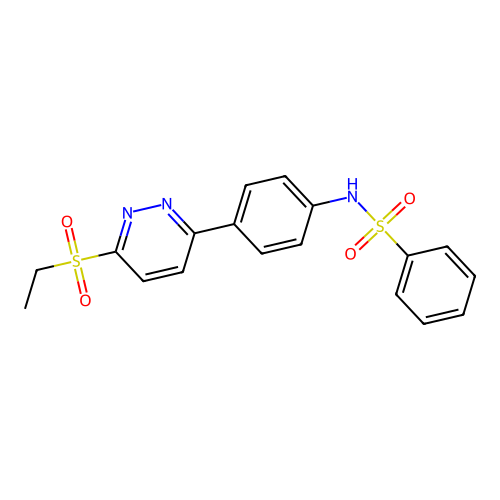 N-[4-(6-ethylsulfonylpyridazin-3-yl)phenyl]benzenesulfonamide structure