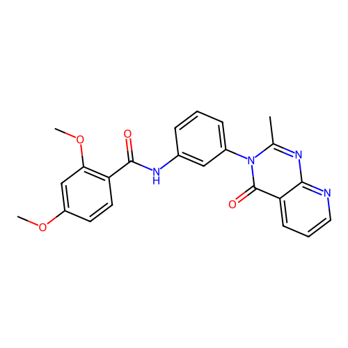 2,4-dimethoxy-N-[3-(2-methyl-4-oxopyrido[2,3-d]pyrimidin-3-yl)phenyl]benzamide structure